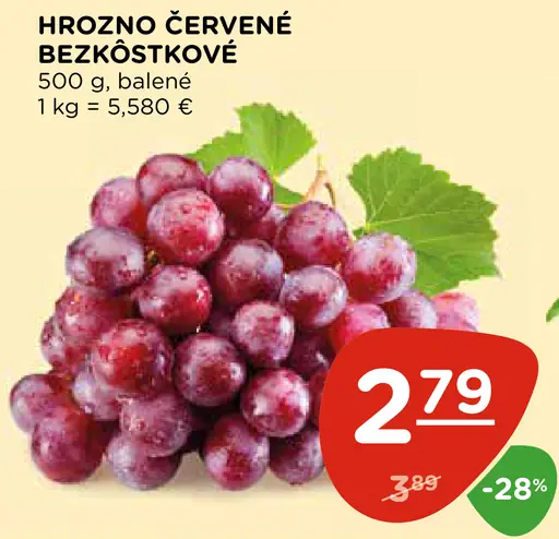 Hrozno červené bezkôstkové