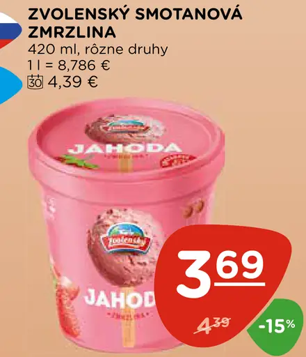 Zvolenský smotanová zmrzlina