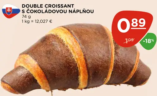 Double croissant s čokoládovou náplňou