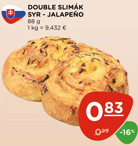 Double slimák syr jalapeno