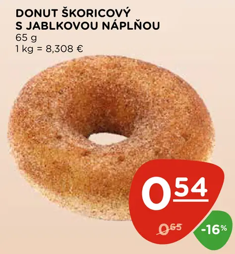 Donut škoricový s jablkovou náplňou