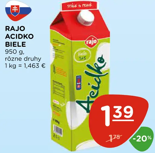 Rajo Ačidko biele
