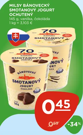 Milsy Bánovecký smotanový jogurt marhuľa