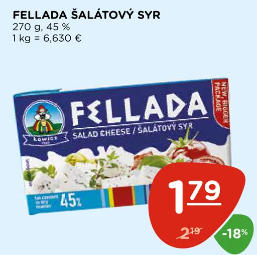 Fellada šalátový syr
