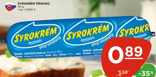 Syrokrém Plný smotanový