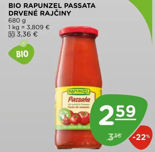 Bio Rapunzel Passata drvené rajčiny