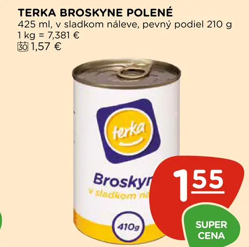 Terka Broskyne polené v sladkom náleve