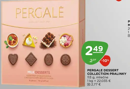 Pergale Dessert Collection pralinky