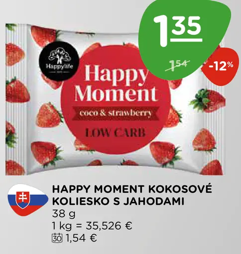 Happy Moment kokosové koliesko s jahodami
