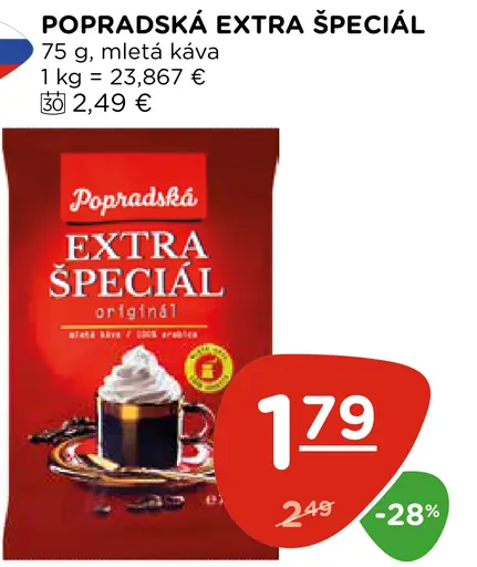Popradská Extra špeciál originál mletá káva