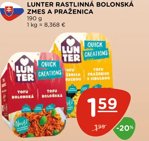 Lunter Rastlinná Bolonská Zmes a Praženica