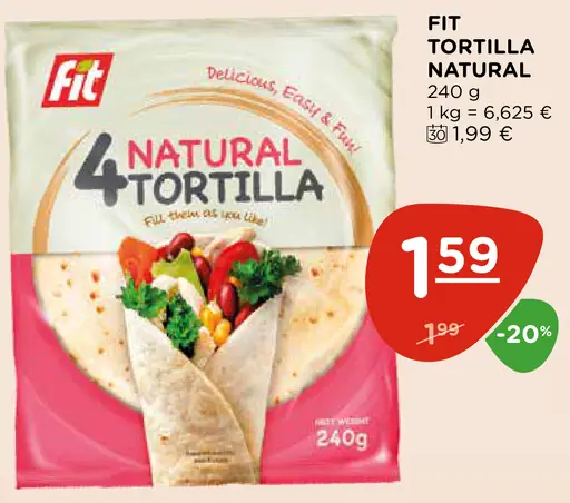 Fit tortilla natural