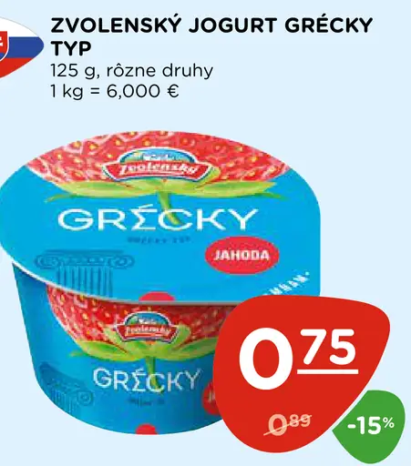 Zvolenský jogurt grécky typ