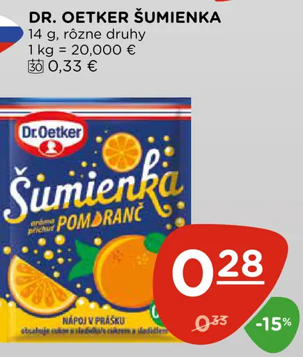 Dr. Oetker Šumienka Rôzne Druhy