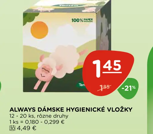 Always Dámske hygienické vložky