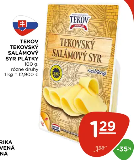 Tekovský Salámový syr plátky