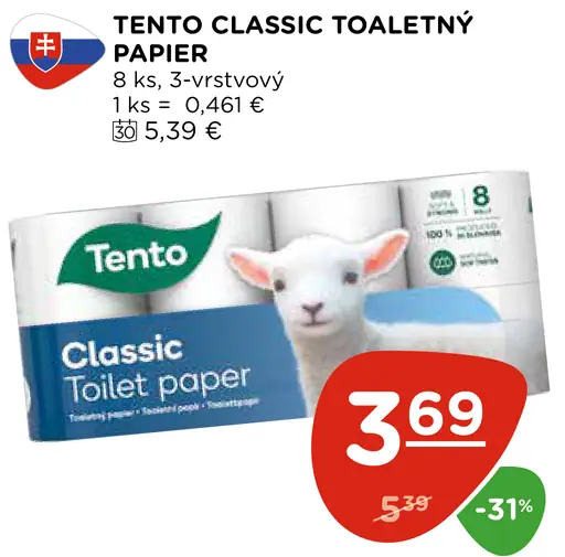 Tento Classic toaletný papier