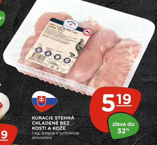 Kuracie stehná chladené bez kosti a kože