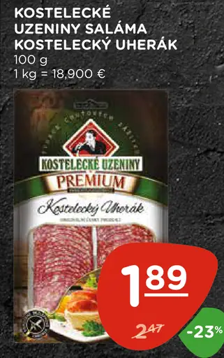 Kostelecké Uzeniny saláma Kostelecký uherák