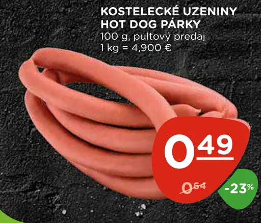 Kostelecké Uzeniny Hot Dog Párky