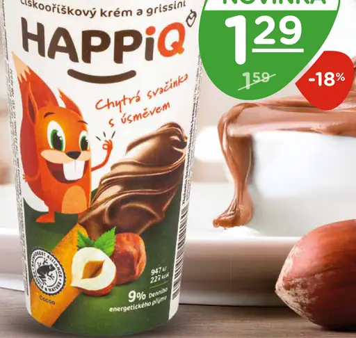 Happiq lieskooříškový krém s tyčinkami