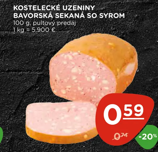 Kostelecké uzeniny sekaná bavorská so syrom
