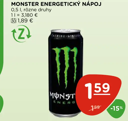 Monster energetický drink plechovka