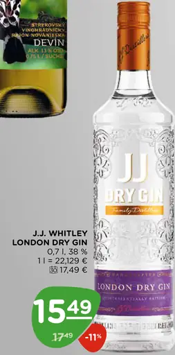 J.J. Whitley London Dry Gin