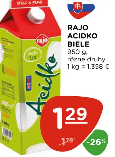 Rajo Ačidko biele