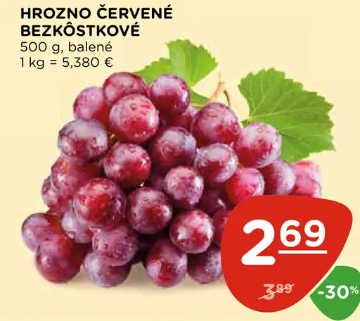 Hrozno červené bezkôstkové