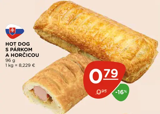 Hot dog s párkom a horčicou