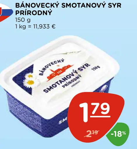 Bánovecký smotanový syr prírodný