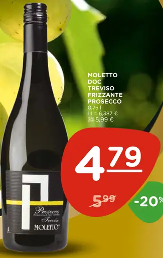 Moletto DOC Treviso Frizzante Prosecco