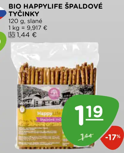 Bio HappyLife špaldové tyčinky