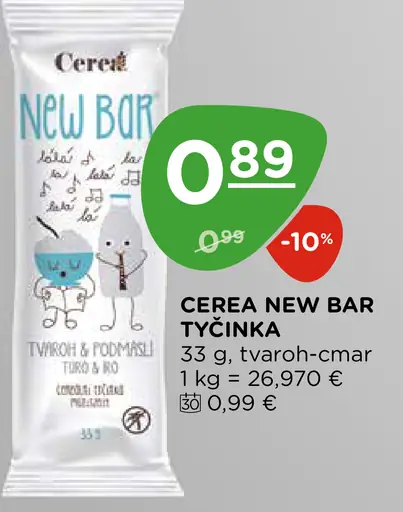Cerea New Bar Tyčinka tvaroh-cmar