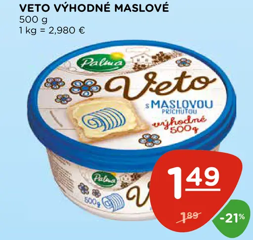 Veto Výhodné maslové
