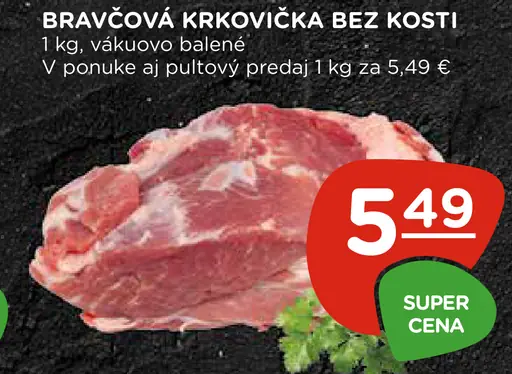 Bravčová krkovička bez kosti, plátky