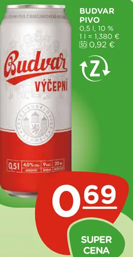 Budvar Tmavý ležiak pivo