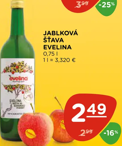 Jablková šťava Evelina