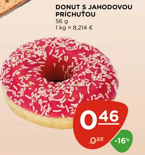 Donut s jahodovou príchuťou