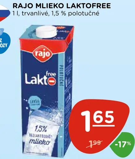 RAJO Mlieko laktofree