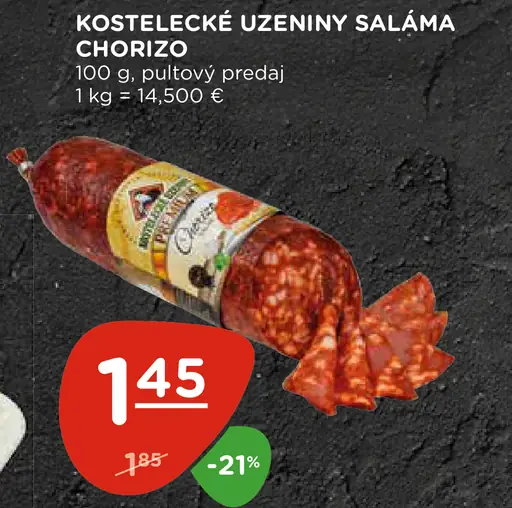 Kostelecké uzeniny Chorizo saláma