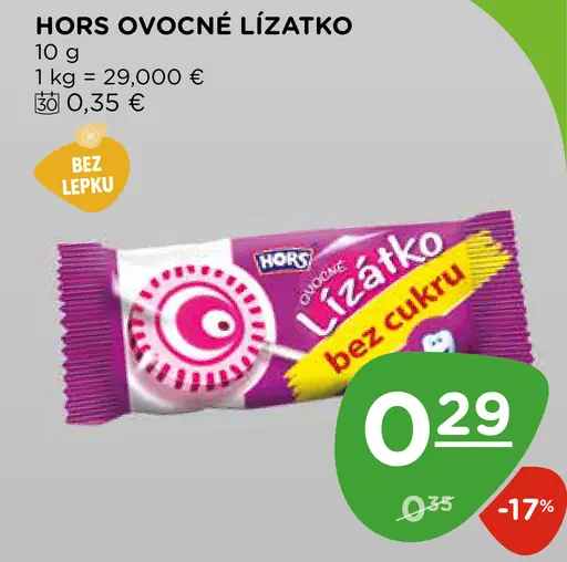 HORS Ovocné lízatko bez cukru