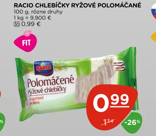 Racio Polomáčené ryžové chlebíčky
