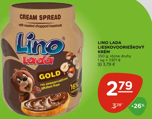 Lino Lada lieskovoorieškový krém