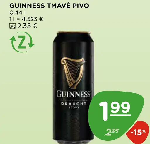 Guinness plechovka Tmavé pivo