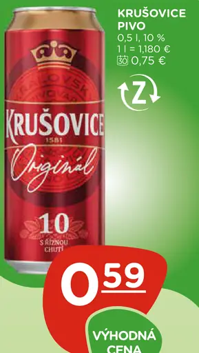 Krušovice Pivo plechovka