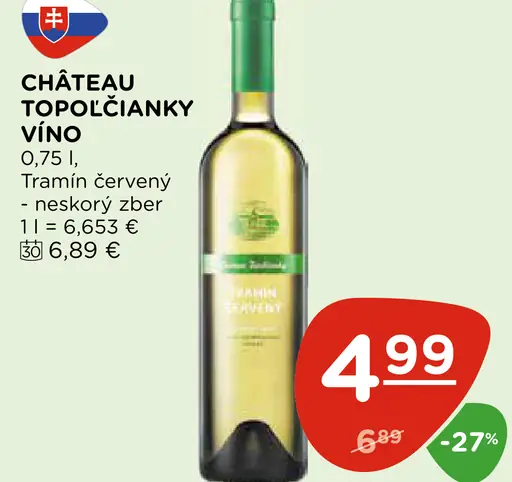 Château Topoľčianky Víno Tramín červený