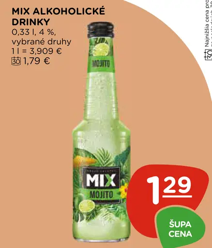 Mix alkoholické miešané drinky