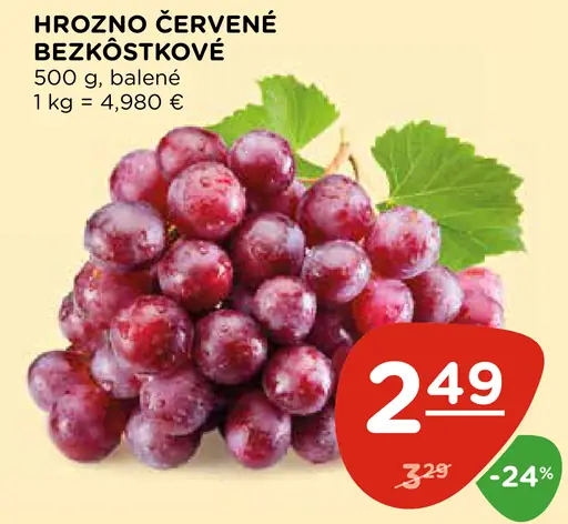 Hrozno červené bezkôstkové